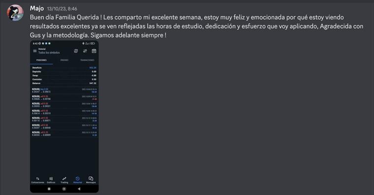 Majo, sobre lo que empezó a ver en su operativa: “estoy muy feliz y emocionada por lo que estoy viendo”.