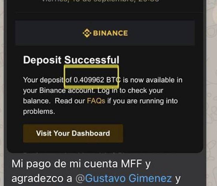 Alexander Macías cobró el pago de su cuenta de fondeo directo en Binance.
