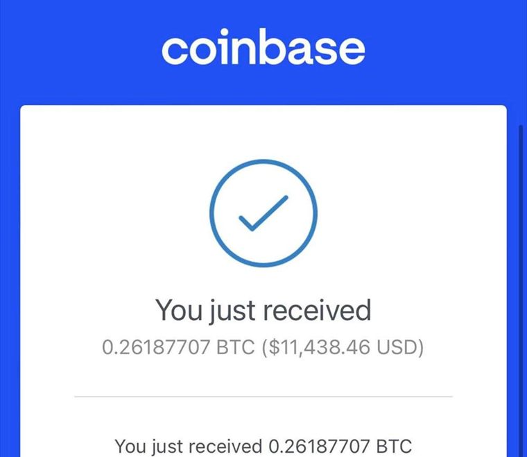 Gustavo Giménez cobró 0,2618 BTC — 11.438,46 USD — acreditados en su wallet.
