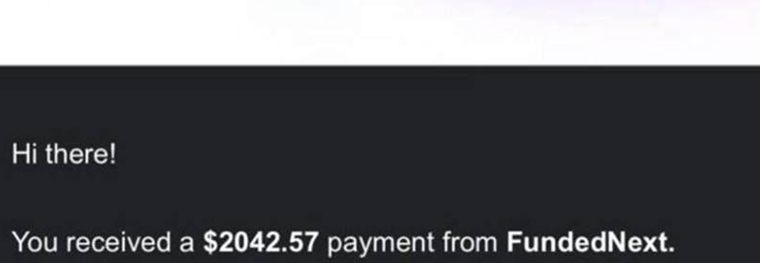 Gustavo Giménez recibió 2.042,57 USD de FundedNext, pagados por Rise.