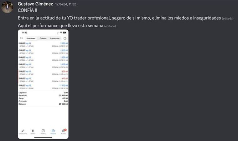 Gustavo Giménez sobre la actitud antes que la técnica, y el rendimiento de esa semana: 26.963 de beneficio.