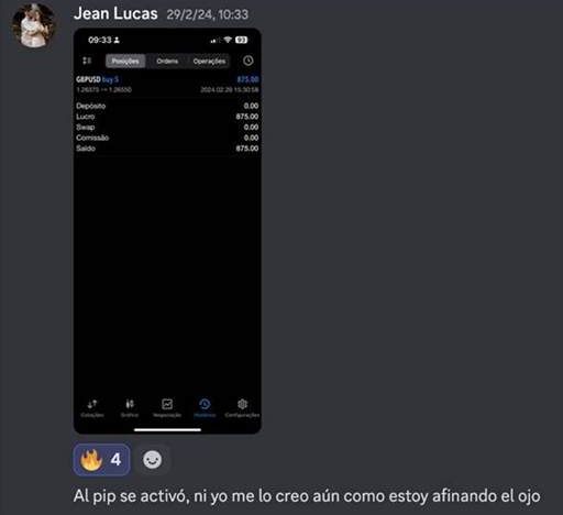 Jean Lucas entra al pip exacto sobre GBPUSD, después de meses afinando la lectura.