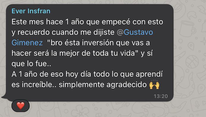 Ever Insfrán, un año después de entrar: “esta inversión será la mejor de toda tu vida, y sí que lo fue”.