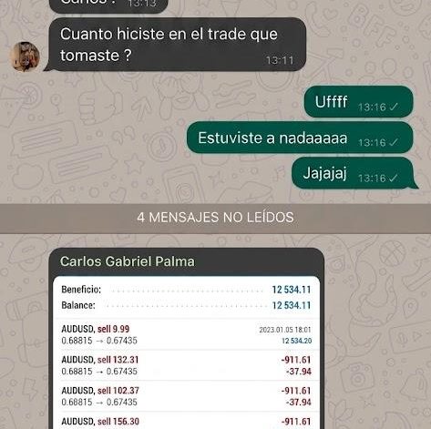 “¿Cuánto hiciste en el trade que tomaste?” La respuesta es la cuenta: 12.534,11 de beneficio, en una operación de 1 a 25.