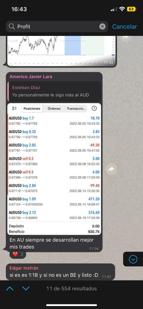 Repaso de operativa y resultados en el panel del alumno.