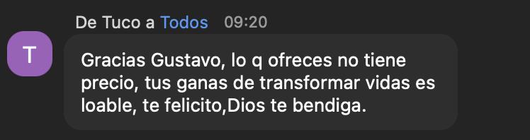 Tuco: “lo que ofrecés no tiene precio, tus ganas de transformar vidas es loable”.