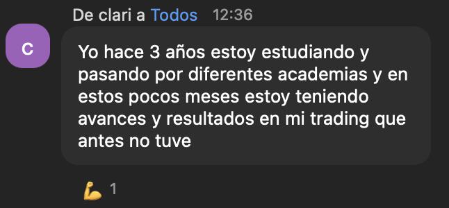 Clari: “tres años pasando por academias, y los avances los tuve en estos pocos meses”.