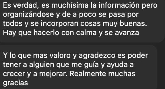 “Es muchísima información, pero organizándose se incorporan cosas muy buenas.” El material está; el trabajo lo pone cada uno.